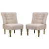 vidaXL Πολυθρόνες Γαλλικού Στιλ 2 τεμ. Κρεμ Υφασμάτινες