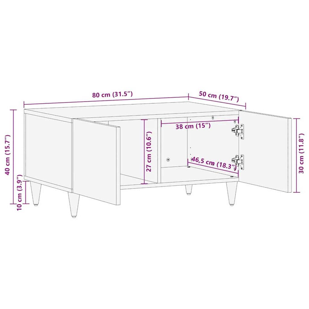 vidaXL Τραπεζάκια Σαλονιού Καφέ 80 x 50 x 40 cm