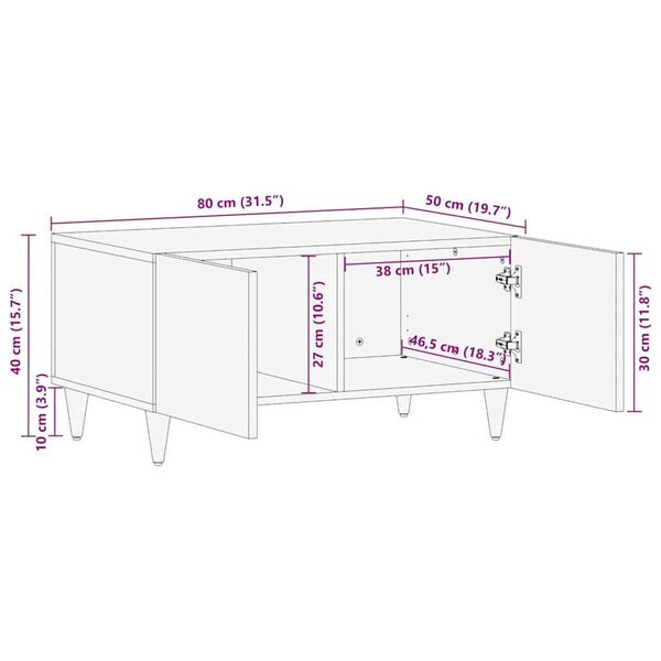 vidaXL Τραπεζάκια Σαλονιού Καφέ 80 x 50 x 40 cm