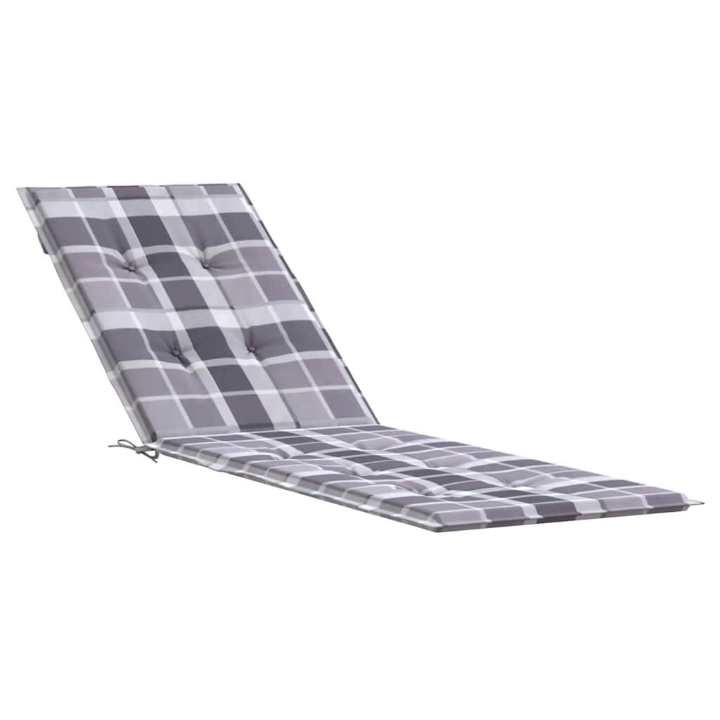 vidaXL Μαξιλάρι Σεζλόνγκ Γκρι Καρό (75+105) x 50 x 4 εκ.
