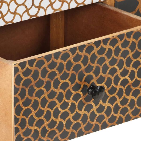 vidaXL Μπουφές με Τυπωμένο Σχέδιο 130x30x70 εκ. από Μασίφ Ξύλο Μάνγκο
