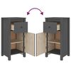 vidaXL Ντουλάπι Γκρι 40 x 35 x 80 εκ. από Μασίφ Ξύλο Πεύκου