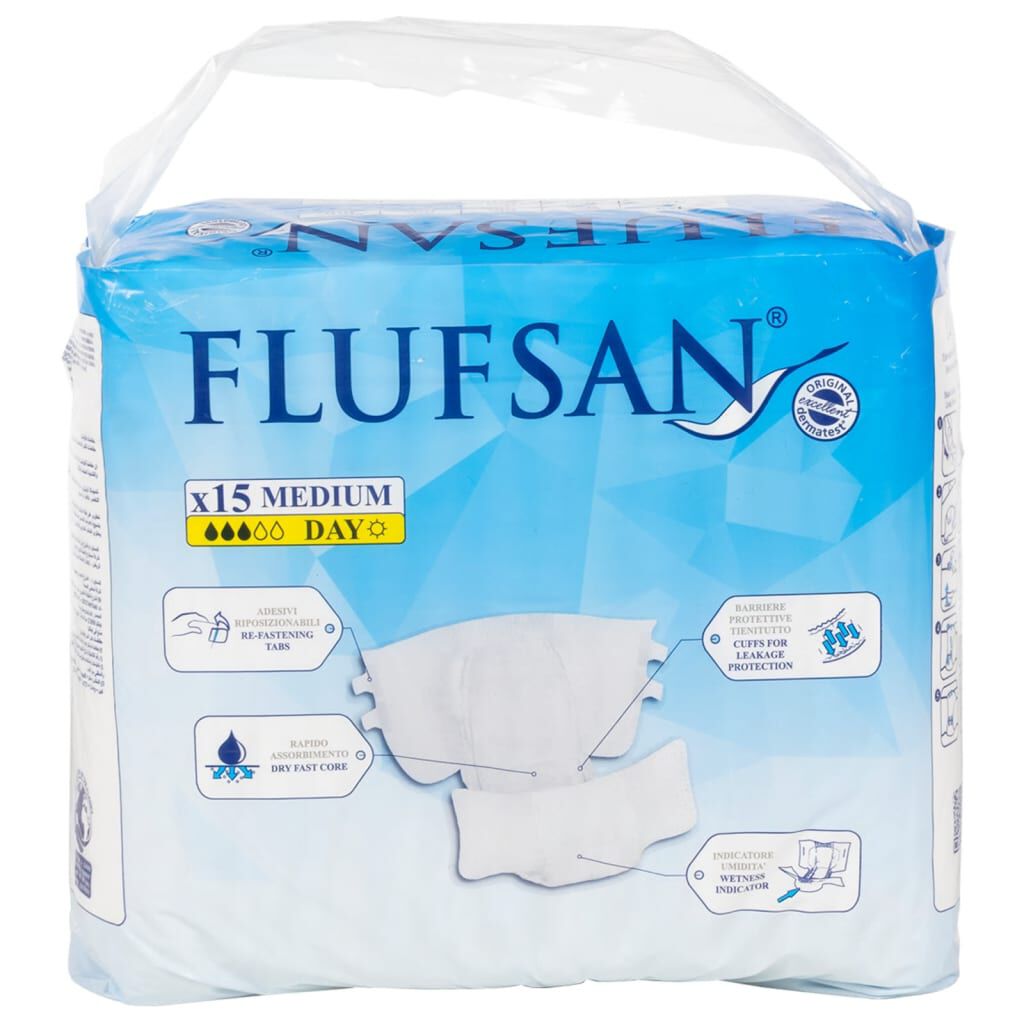 Flufsan Πάνες Ενηλίκων Μίας Χρήσης 15 Τεμ. Μέγεθος Μ