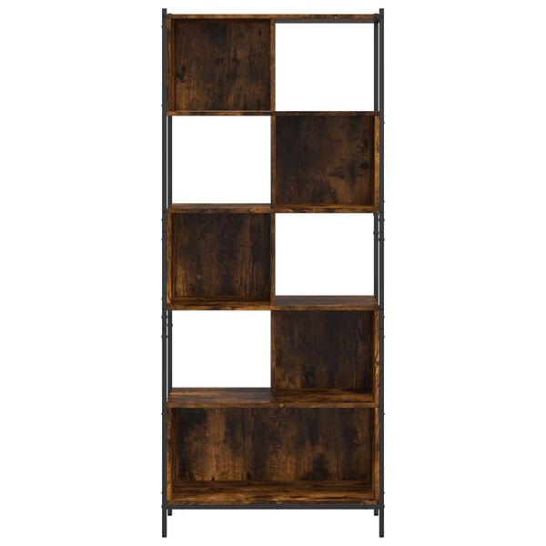 vidaXL Βιβλιοθήκη Καπνιστή Δρυς 72x28x172εκ. από Επεξεργασμένο Ξύλο