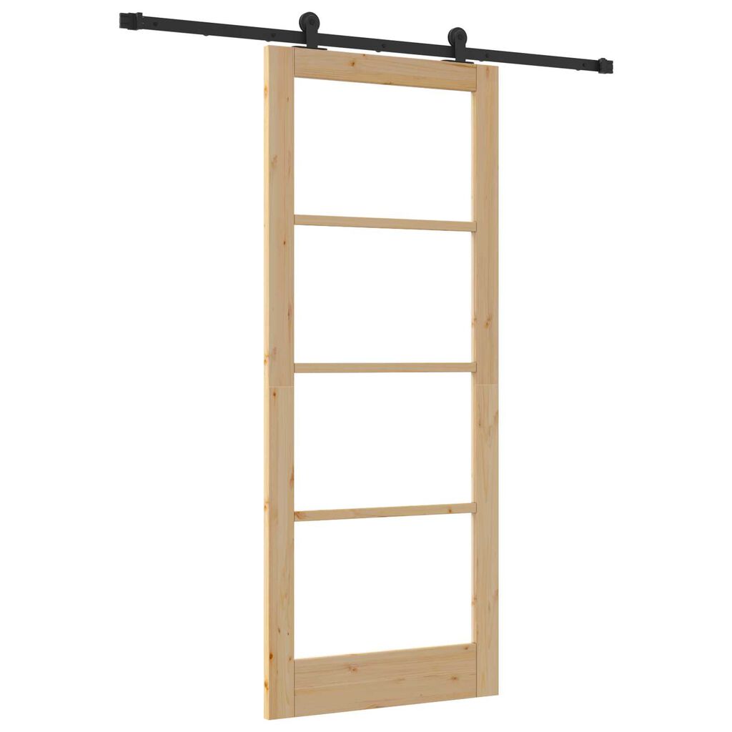 vidaXL Συρόμενη Πόρτα ORKDAL Καφέ 86 x 211 cm Ξύλο και μέταλλο