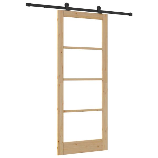 vidaXL Συρόμενη Πόρτα ORKDAL Καφέ 86 x 211 cm Ξύλο και μέταλλο