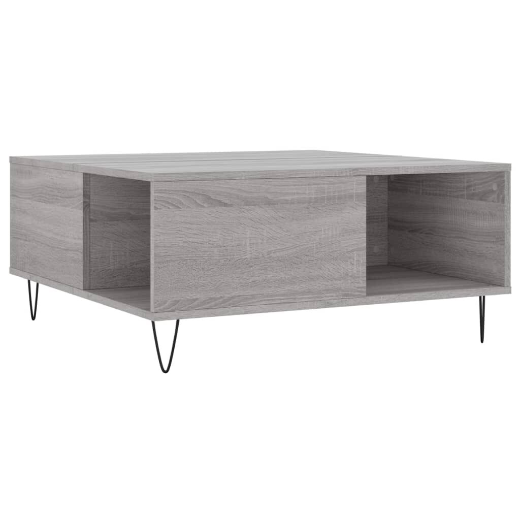 vidaXL Τραπεζάκι Σαλονιού Γκρι Sonoma 80x80x36,5εκ. Επεξεργασμένο Ξύλο
