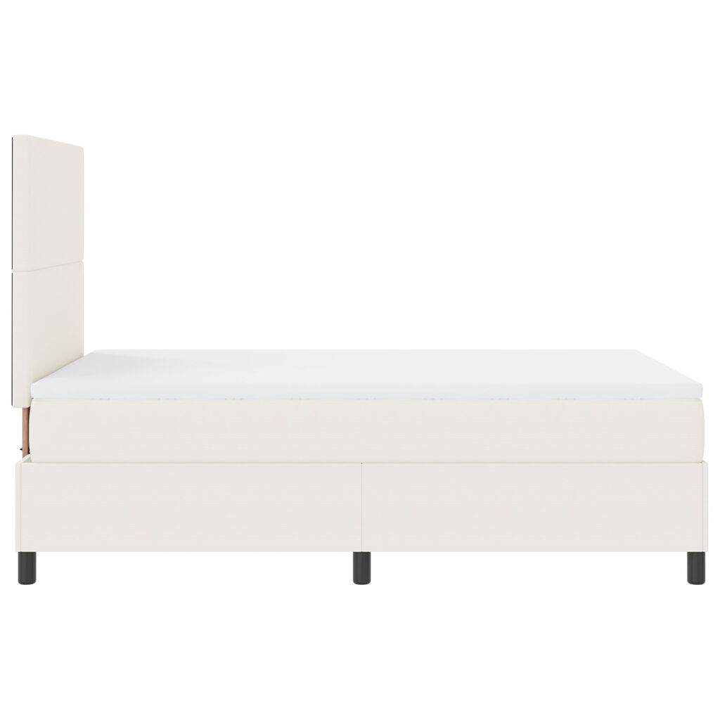 vidaXL Κρεβάτι Box Spring με Στρώμα & LED Κρεμ 120x200 εκ Βελούδινο Ύφασμα