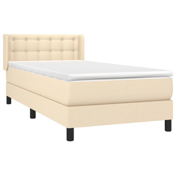 vidaXL &Kappa;&rho;&epsilon;&beta;ά&tau;&iota; Boxspring &mu;&epsilon; &Sigma;&tau;&rho;ώ&mu;&alpha; &Kappa;&rho;&epsilon;&mu; 90x190 &epsilon;&kappa;.&Upsilon;&phi;&alpha;&sigma;&mu;ά&tau;&iota;&nu;&omicron;