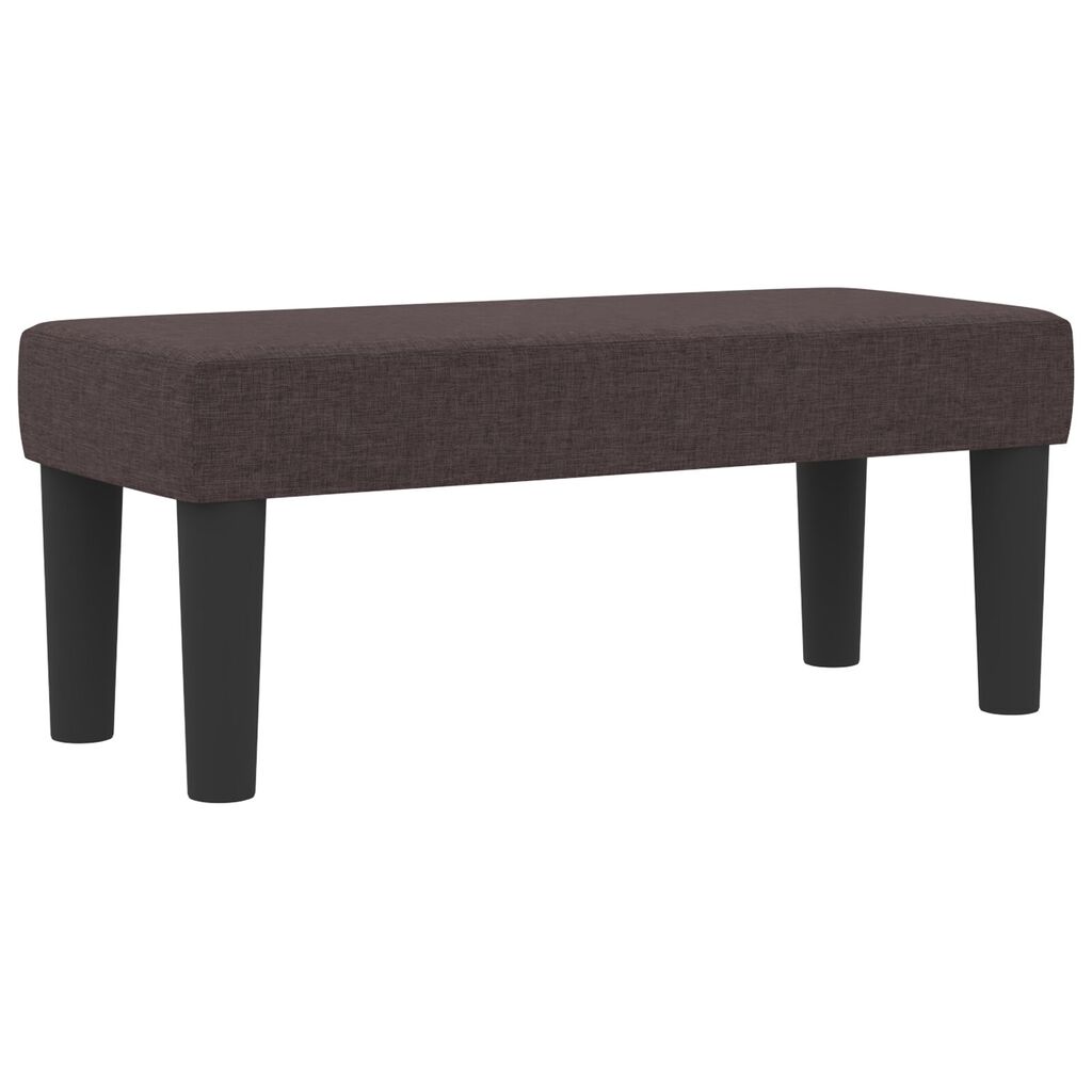 vidaXL Κρεβάτι Box Spring με Στρώμα & Πάγκο Σκούρο Καφέ 90x200 εκ. Ύφασμα