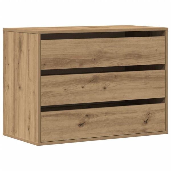 vidaXL Συρταριέρα Γωνιακή Αρτισιανή Δρυς 80x41x58 εκ. Επεξεργ. Ξύλο