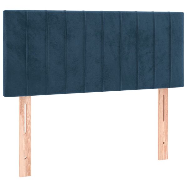 vidaXL Κρεβάτι Boxspring με Στρώμα Σκούρο Μπλε 120x190 εκ. Βελούδινο