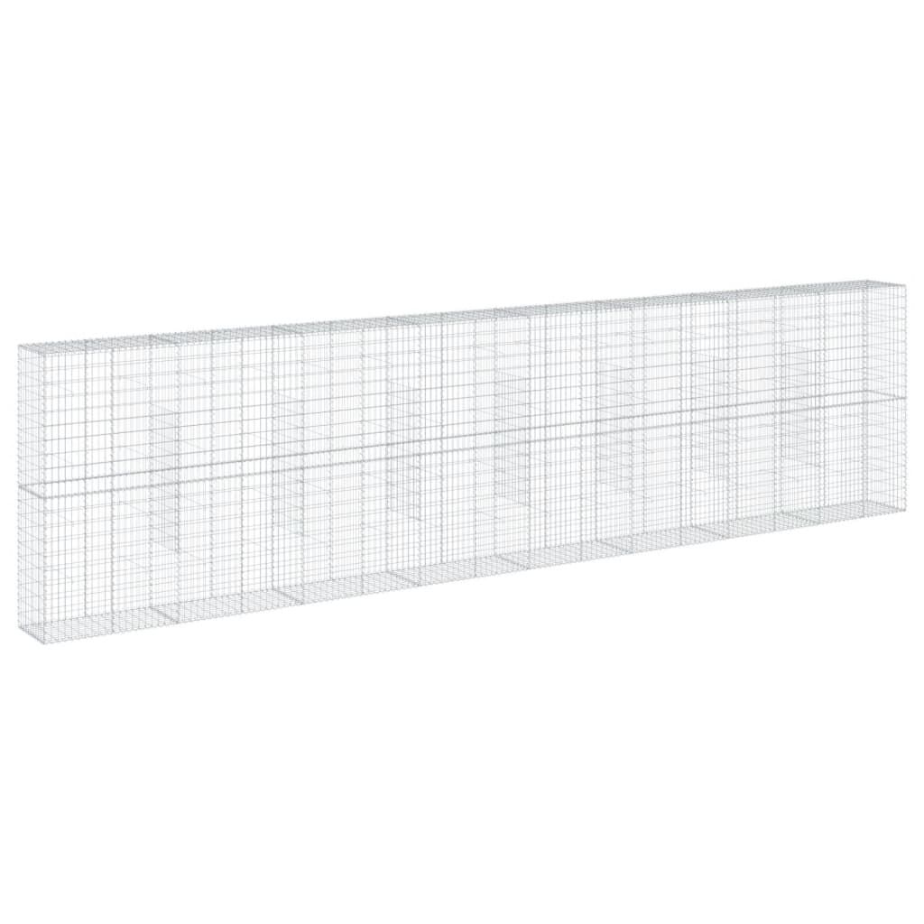vidaXL Συρματοκιβώτιο με Κάλυμμα 800x50x200εκ. από Γαλβανισμένο Χάλυβα