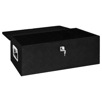 vidaXL Κουτί Αποθήκευσης Μαύρο 80 x 39 x 30 εκ. από Αλουμίνιο