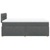 vidaXL Κρεβάτι Boxspring με Στρώμα Σκούρο Γκρι 120x190 εκ Υφασμάτινο