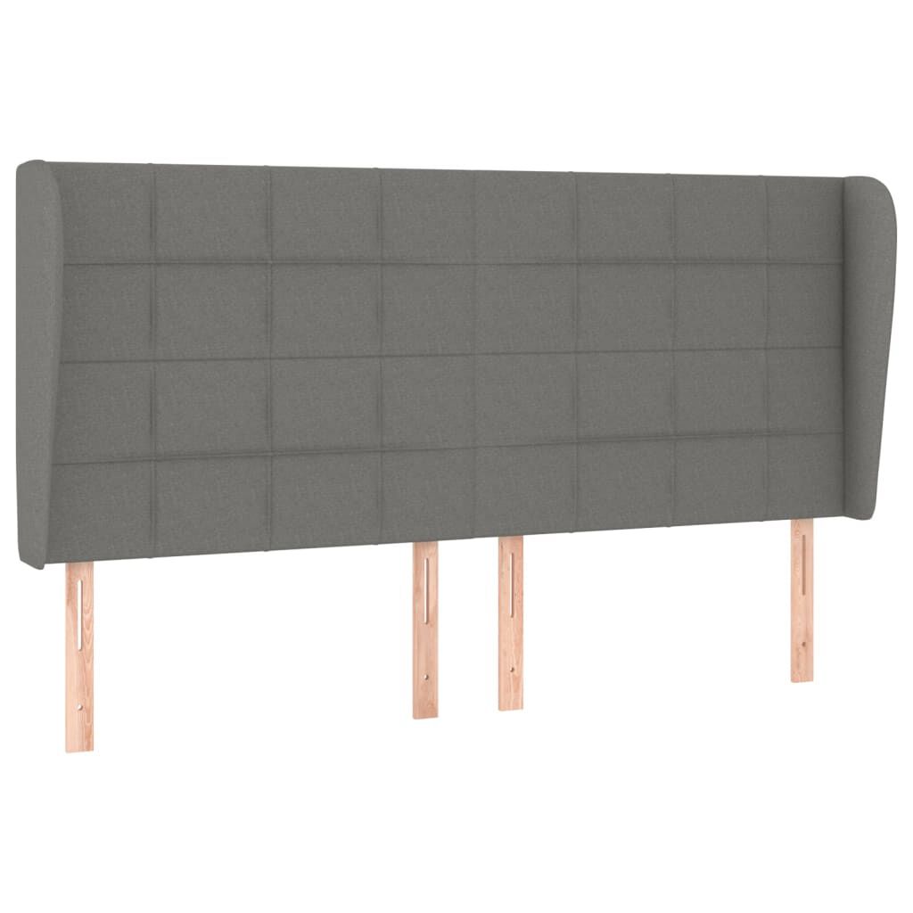vidaXL Κρεβάτι Boxspring με Στρώμα Σκούρο Γκρι 200x200 εκ. Υφασμάτινο