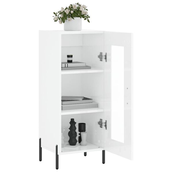 vidaXL Ντουλάπι Γυαλιστερό Λευκό 34,5x34x90 εκ. Επεξεργασμένο Ξύλο