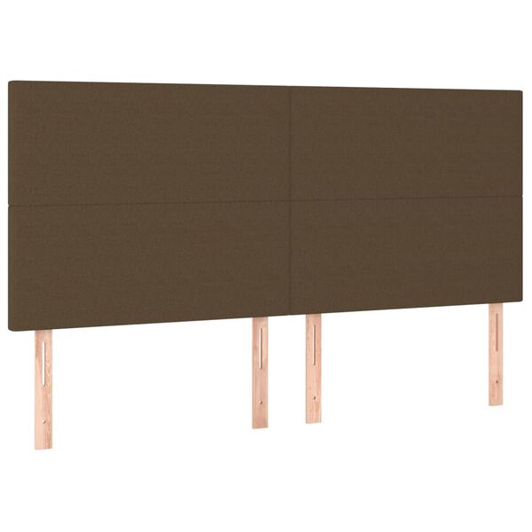 vidaXL Κρεβάτι Boxspring με Στρώμα & LED Σκ.Καφέ 160x200εκ. Υφασμάτινο