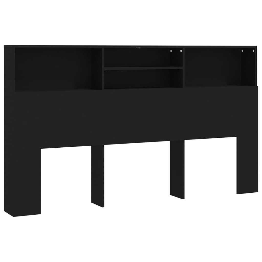 vidaXL Κεφαλάρι Με Αποθηκευτικό Χώρο Μαύρο 180 x 19 x 103,5 εκ.
