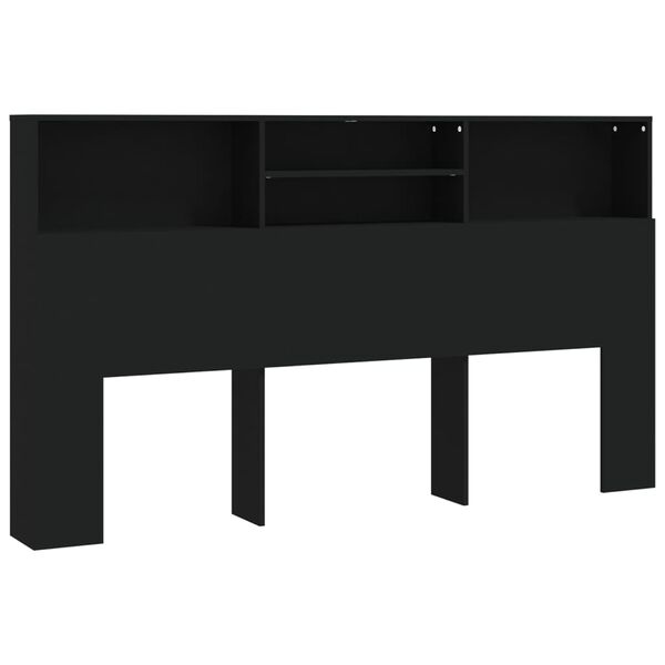vidaXL Κεφαλάρι Με Αποθηκευτικό Χώρο Μαύρο 180 x 19 x 103,5 εκ.
