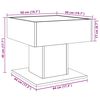 vidaXL Τραπεζάκι Σαλονιού με LED Δρυς 50x50x45 εκ. Επεξεργασμένο Ξύλο
