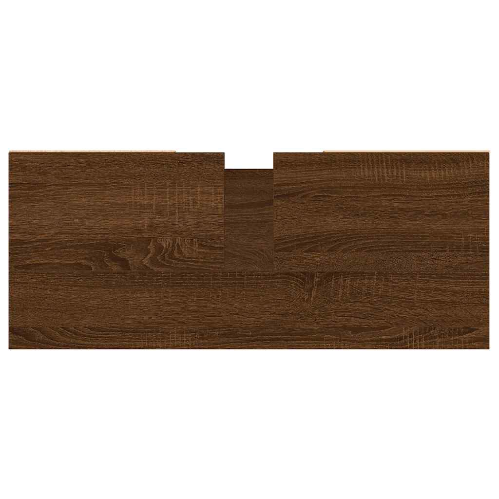 vidaXL Ντουλάπι Μπάνιου Καφέ Δρυς 80 x 33 x 60 εκ. Επεξεργασμένο Ξύλο