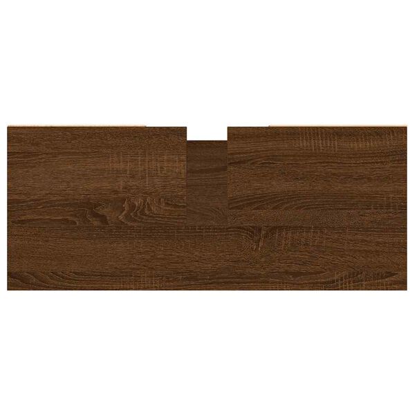 vidaXL Ντουλάπι Μπάνιου Καφέ Δρυς 80 x 33 x 60 εκ. Επεξεργασμένο Ξύλο