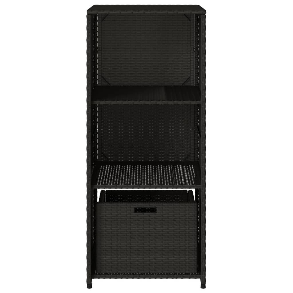 vidaXL Ντουλάπι Αποθήκευσης Κήπου Μαύρο 50x55x115 εκ. Συνθετικό Ρατάν
