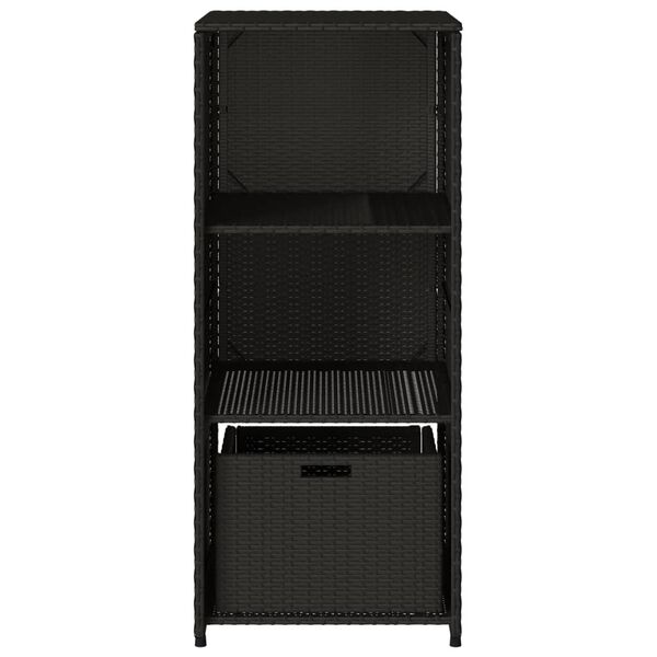 vidaXL Ντουλάπι Αποθήκευσης Κήπου Μαύρο 50x55x115 εκ. Συνθετικό Ρατάν