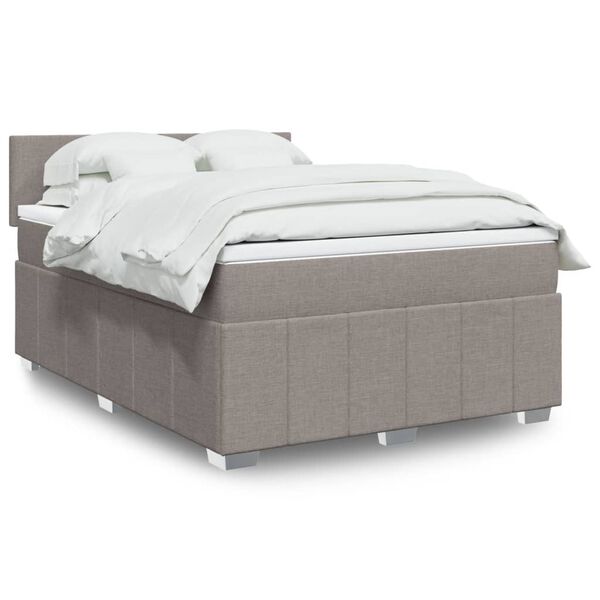 vidaXL &Kappa;&rho;&epsilon;&beta;ά&tau;&iota; Boxspring &mu;&epsilon; &Sigma;&tau;&rho;ώ&mu;&alpha; Taupe 160x200 &epsilon;&kappa;. &Upsilon;&phi;&alpha;&sigma;&mu;ά&tau;&iota;&nu;&omicron;