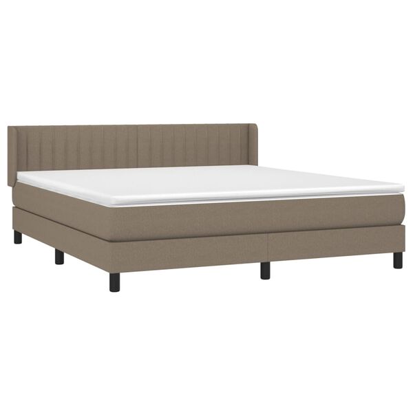 vidaXL &Kappa;&rho;&epsilon;&beta;ά&tau;&iota; Boxspring &mu;&epsilon; &Sigma;&tau;&rho;ώ&mu;&alpha; Taupe 160x200 &epsilon;&kappa;. &Upsilon;&phi;&alpha;&sigma;&mu;ά&tau;&iota;&nu;&omicron;