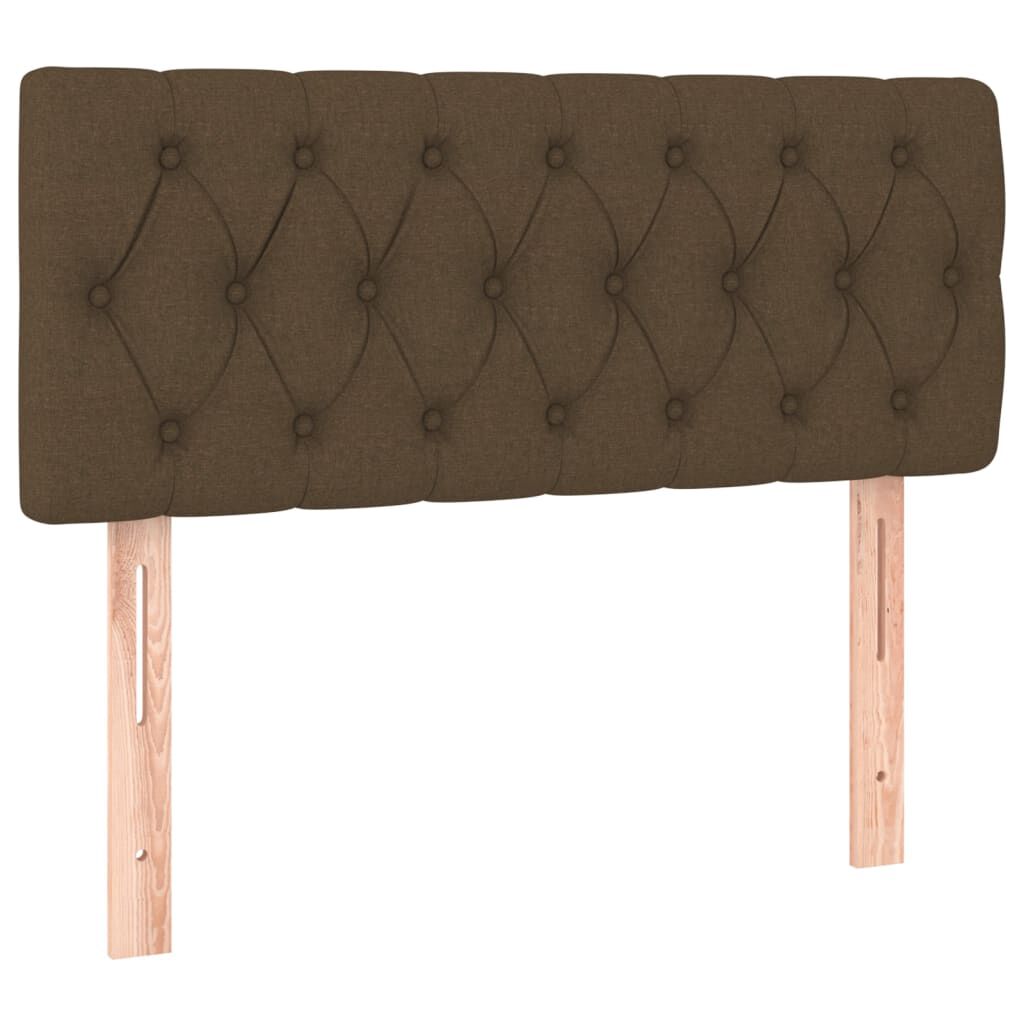 vidaXL Κρεβάτι Boxspring με Στρώμα Σκούρο Καφέ 100x200 εκ. Υφασμάτινο