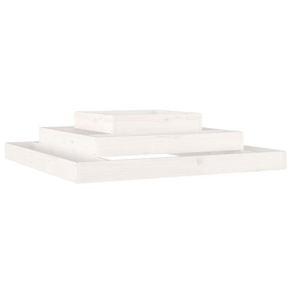 vidaXL Ζαρντινιέρα Λευκή 110 x 110 x 27 εκ. από Μασίφ Ξύλο Πεύκου