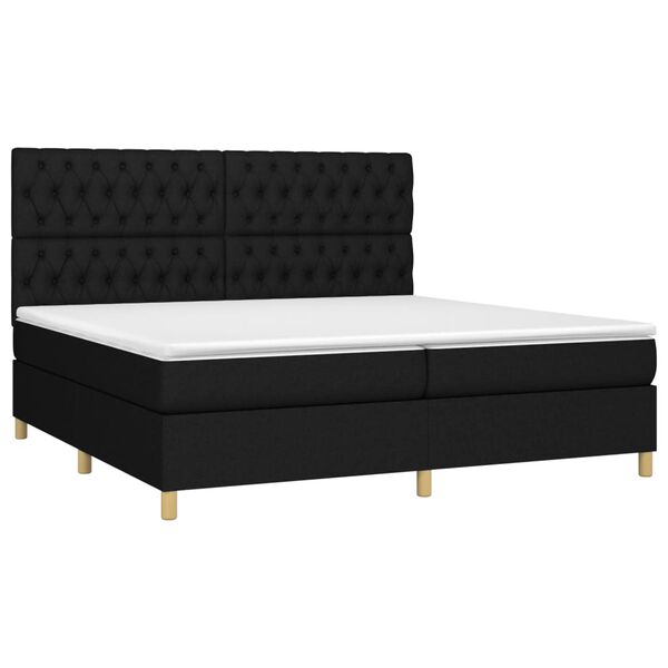 vidaXL &Kappa;&rho;&epsilon;&beta;ά&tau;&iota; Boxspring &mu;&epsilon; &Sigma;&tau;&rho;ώ&mu;&alpha; & LED &Mu;&alpha;ύ&rho;&omicron; 200x200 &epsilon;&kappa;. &Upsilon;&phi;&alpha;&sigma;&mu;ά&tau;&iota;&nu;&omicron;