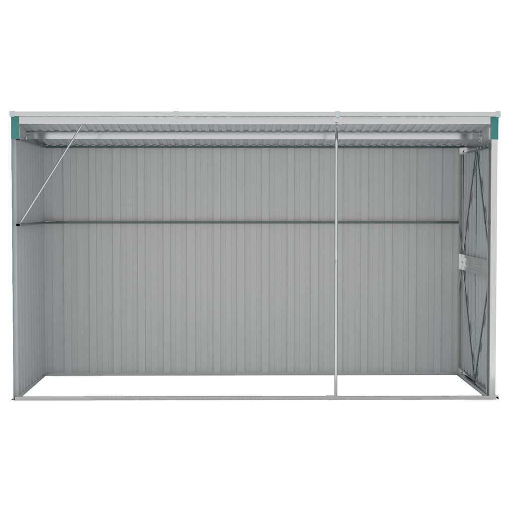 vidaXL Αποθήκη Κήπου Επιτοίχια Πράσινη 118x288x178 εκ από Γαλβ. Ατσάλι