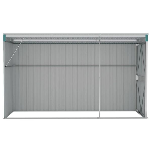 vidaXL Αποθήκη Κήπου Επιτοίχια Πράσινη 118x288x178 εκ από Γαλβ. Ατσάλι