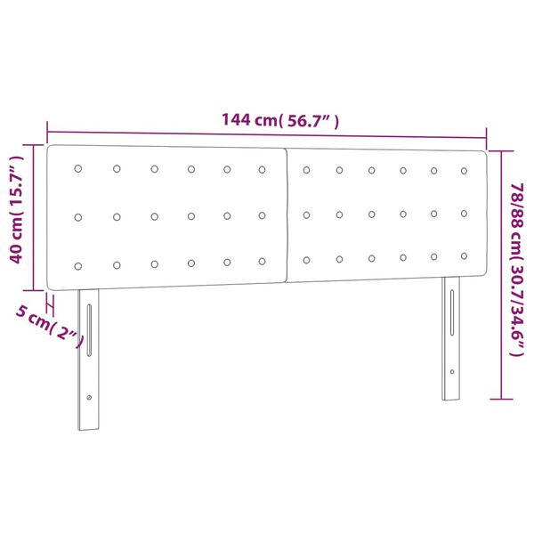 vidaXL Κεφαλάρι Κρεβατιού LED Μαύρο 144x5x78/88 εκ. Βελούδινο