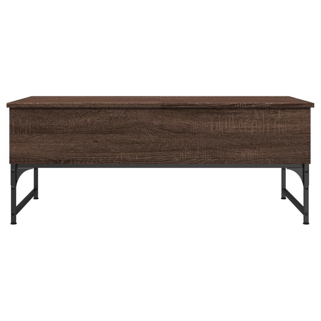 vidaXL Τραπεζάκι Σαλονιού Καφέ Δρυς 100x50x40 εκ. Επ. Ξύλο & Μέταλλο