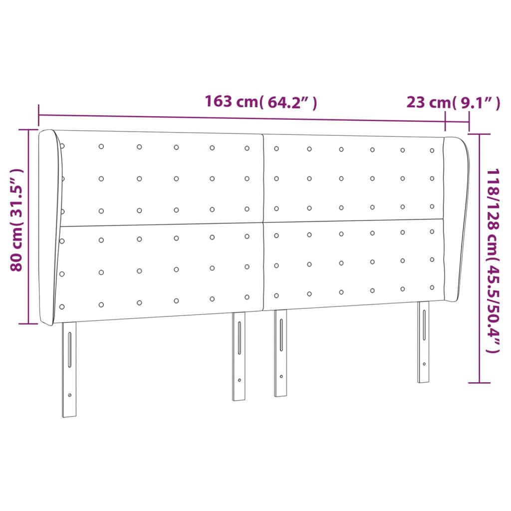 vidaXL Κεφαλάρι με Πτερύγια Ροζ 163x23x118/128 εκ. Βελούδινο