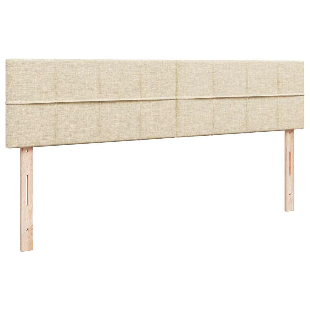 vidaXL Οθωμανικό Κρεβάτι με Στρώμα Κρέμα 160x200cm Ύφασμα