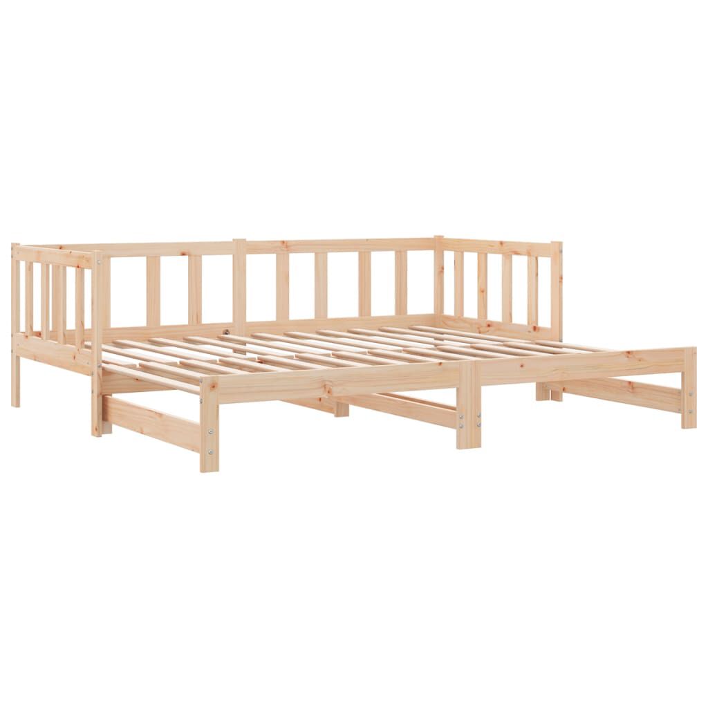 vidaXL Καναπές Κρεβάτι Συρόμενος 2x(90x200) εκ. από Μασίφ Ξύλο Πεύκου