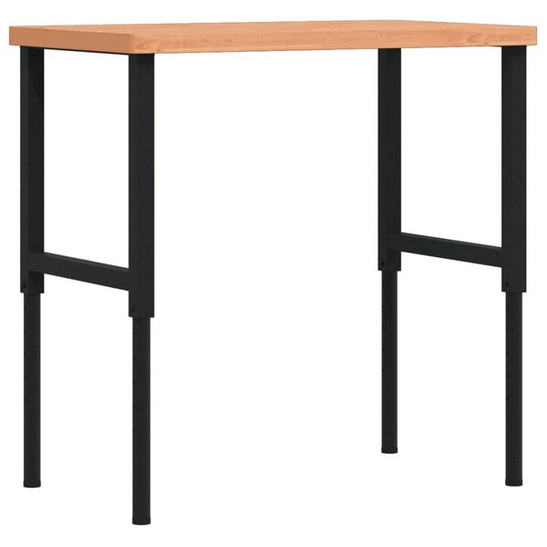 vidaXL Πάγκος Εργασίας Ορθογώνιος 100x60x(73-99,5) εκ Μασίφ Ξύλο Οξιάς