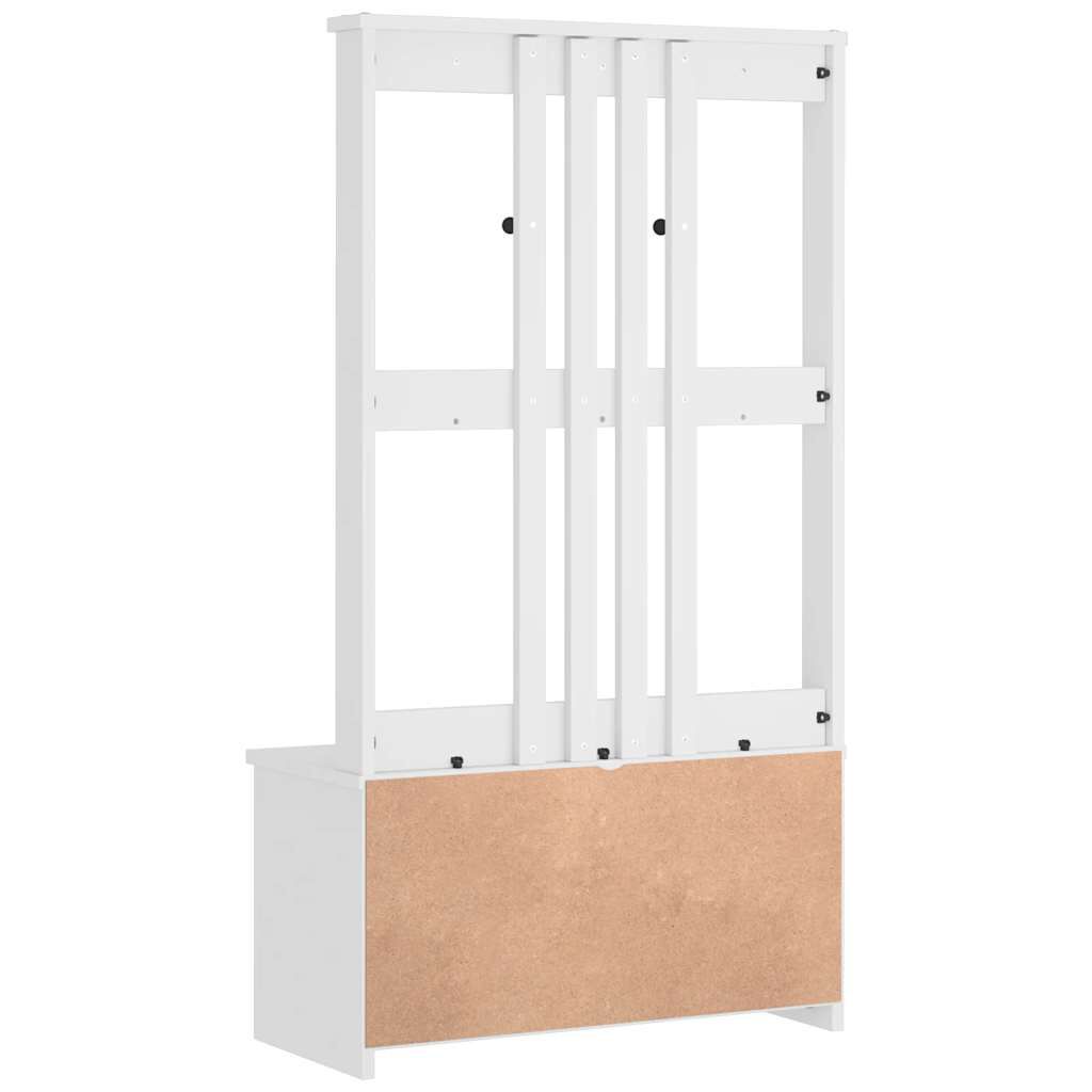 vidaXL Δέντρο χωλ SANDENS Λευκό 87x40x159,5 εκ. Πεύκο μασίφ ξύλο