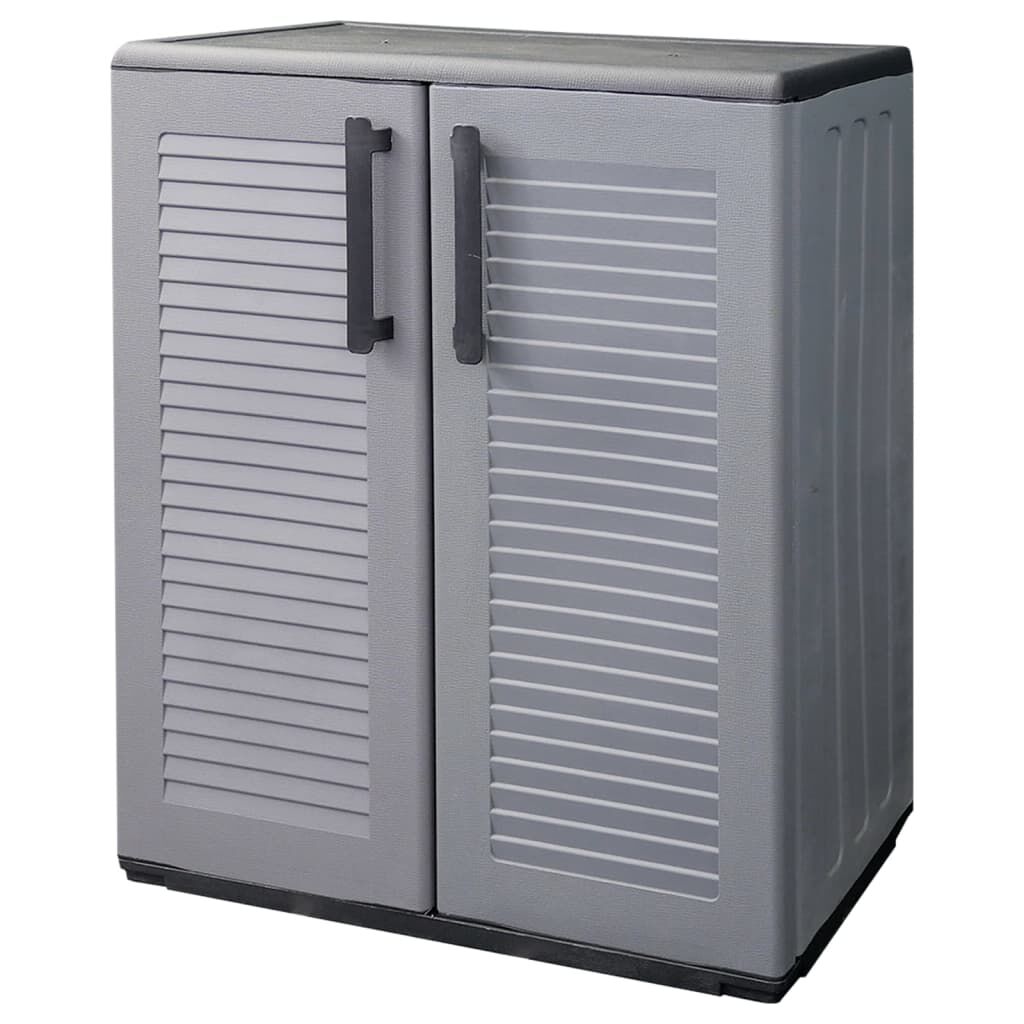 vidaXL Ντουλάπι Αποθήκ. Κήπου Γκρι/Μαύρο 68x37x163 εκ. Πολυπροπυλένιο