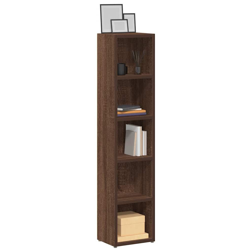 vidaXL Ντουλάπια CD 2 τεμ. Καφέ δρυς 21x16x93,5 εκ Επεξεργασμένο Ξύλο