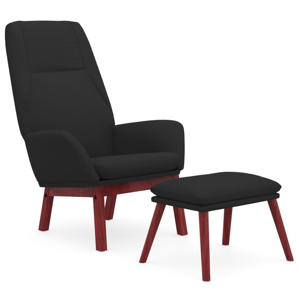 vidaXL Πολυθρόνα Relax Μαύρο Υφασμάτινη με Υποπόδιο