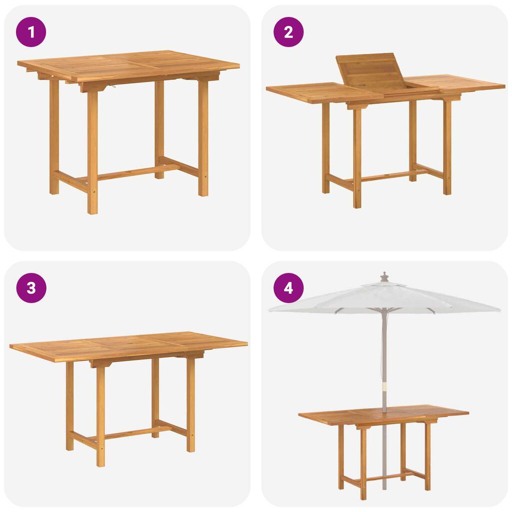 vidaXL 5 τεμαχίων σετ κήπου μασίφ ξύλο teak
