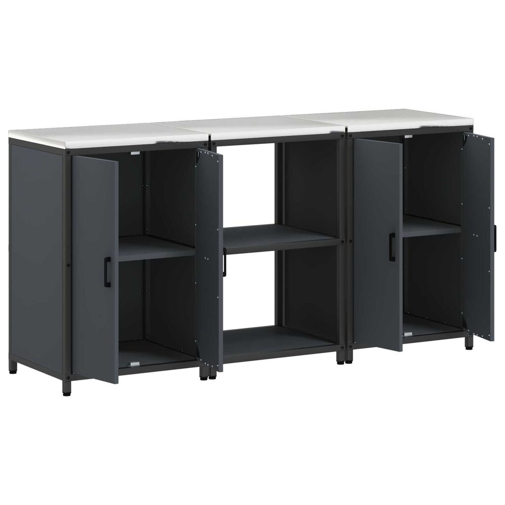 vidaXL Σετ Αποθήκευσης Κουζίνας 3 pcs Ανθρακί 180 x 50 x 92 εκ.