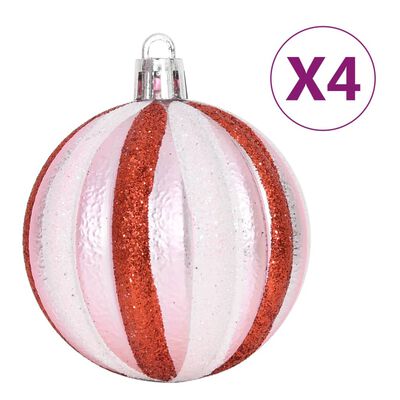 vidaXL Σετ Μπάλες Χριστουγεννιάτικες 65 τεμ. Ροζ/Κόκκινες/Λευκές