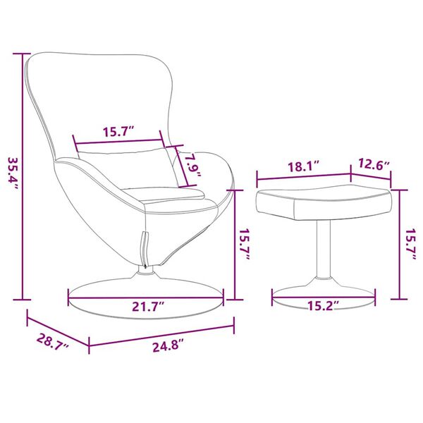 vidaXL Κάθισμα-αυγό 2 pcs Ανοιχτό γκρι 63 x 73 x 90 εκ Βελούδο